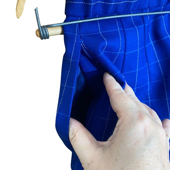 Vintage Pendleton 100% Wool Skirt Blue Plaid Windowpane Size 6 Made in USA - Picture 6 of 8